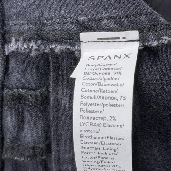 Spanx Jeans Womens Large Tall Vintage Gray Straight Leg High Rise Shaping Denim - Picture 10 of 12